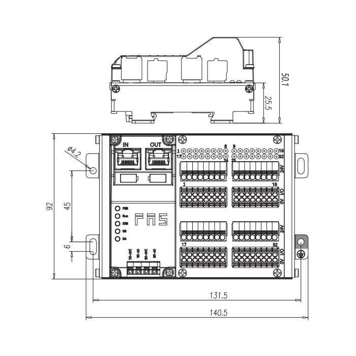 Modul multi-protocol IP20 cu 32 DI/DO adaptiv PNP - Image 2