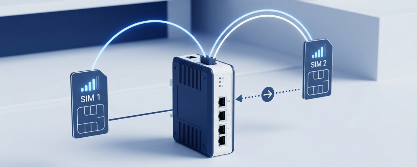 Concept failover dual SIM pentru conectivitate industriala neintrerupta